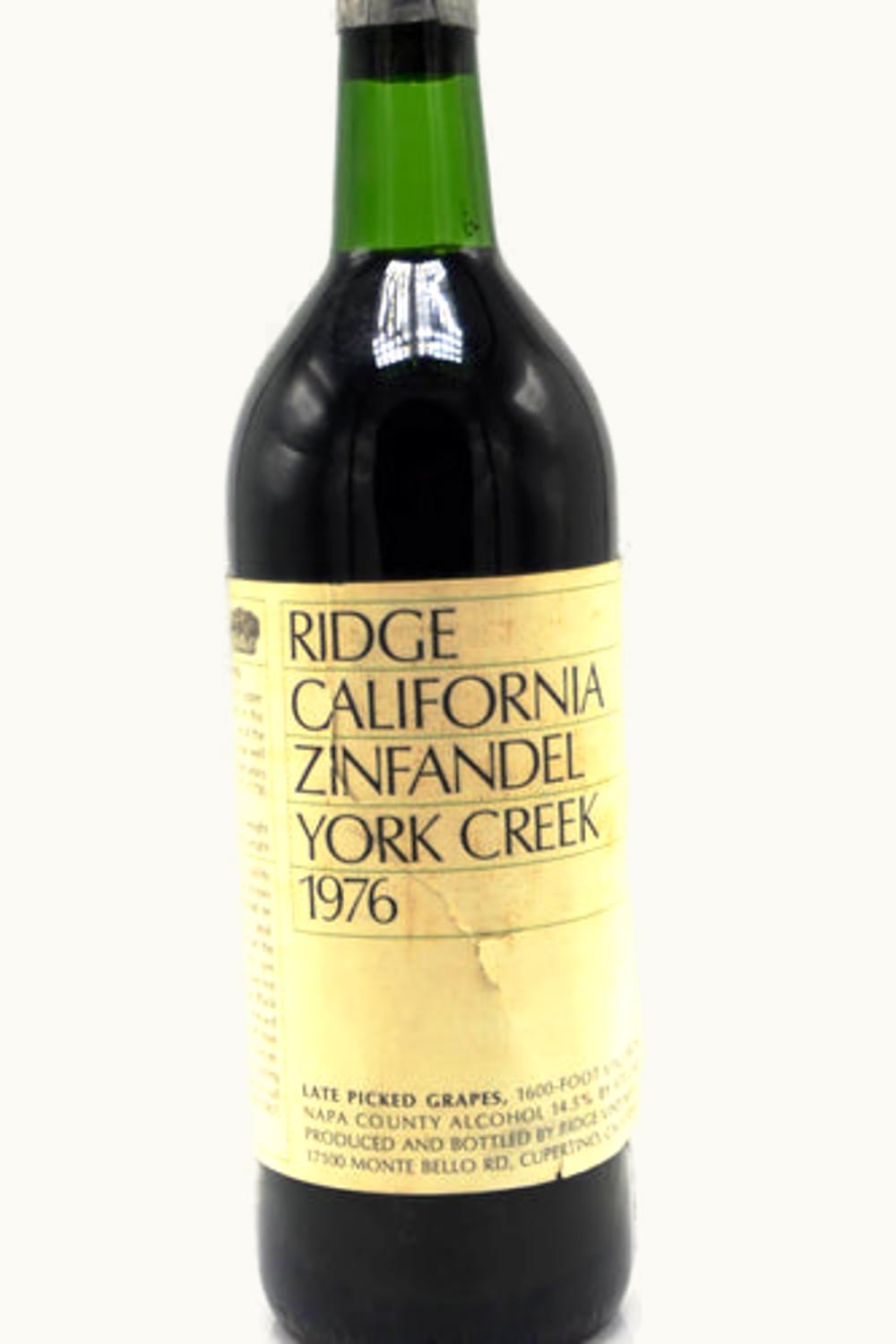 Ridge Vineyards York Creek Zinfandel, 1976