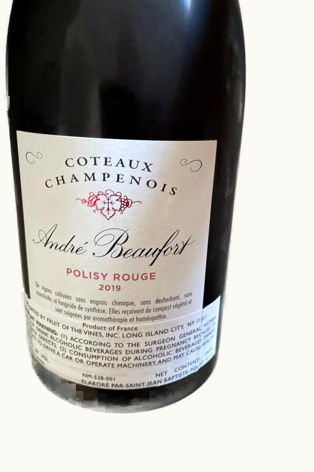 André Beaufort André Beaufort Polissy Rouge Coteaux Champenois, 2019