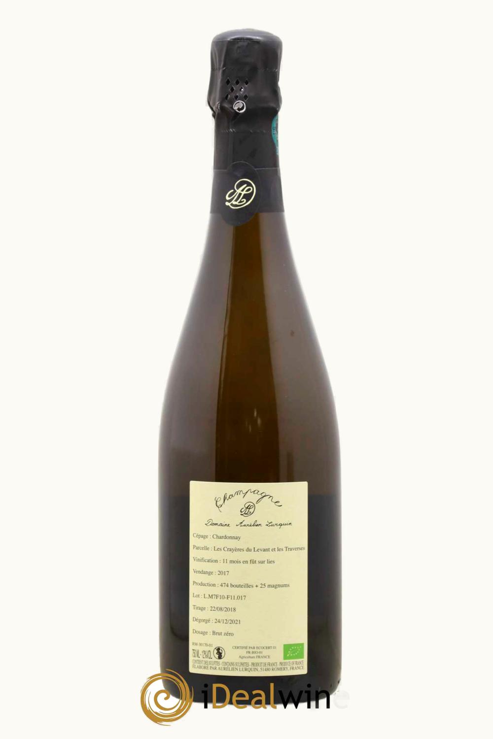 Domaine Aurélien Lurquin Domaine Aurélien Lurquin Les Crayères du Levant Chard Brut Zero Champagne Nature, 2016