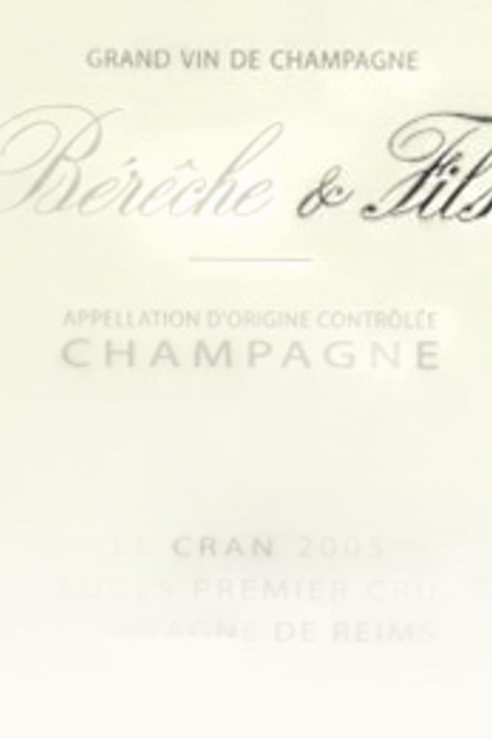 Bereche Bereche Le Cran Premier Cru Brut Nature Millesime, 2015