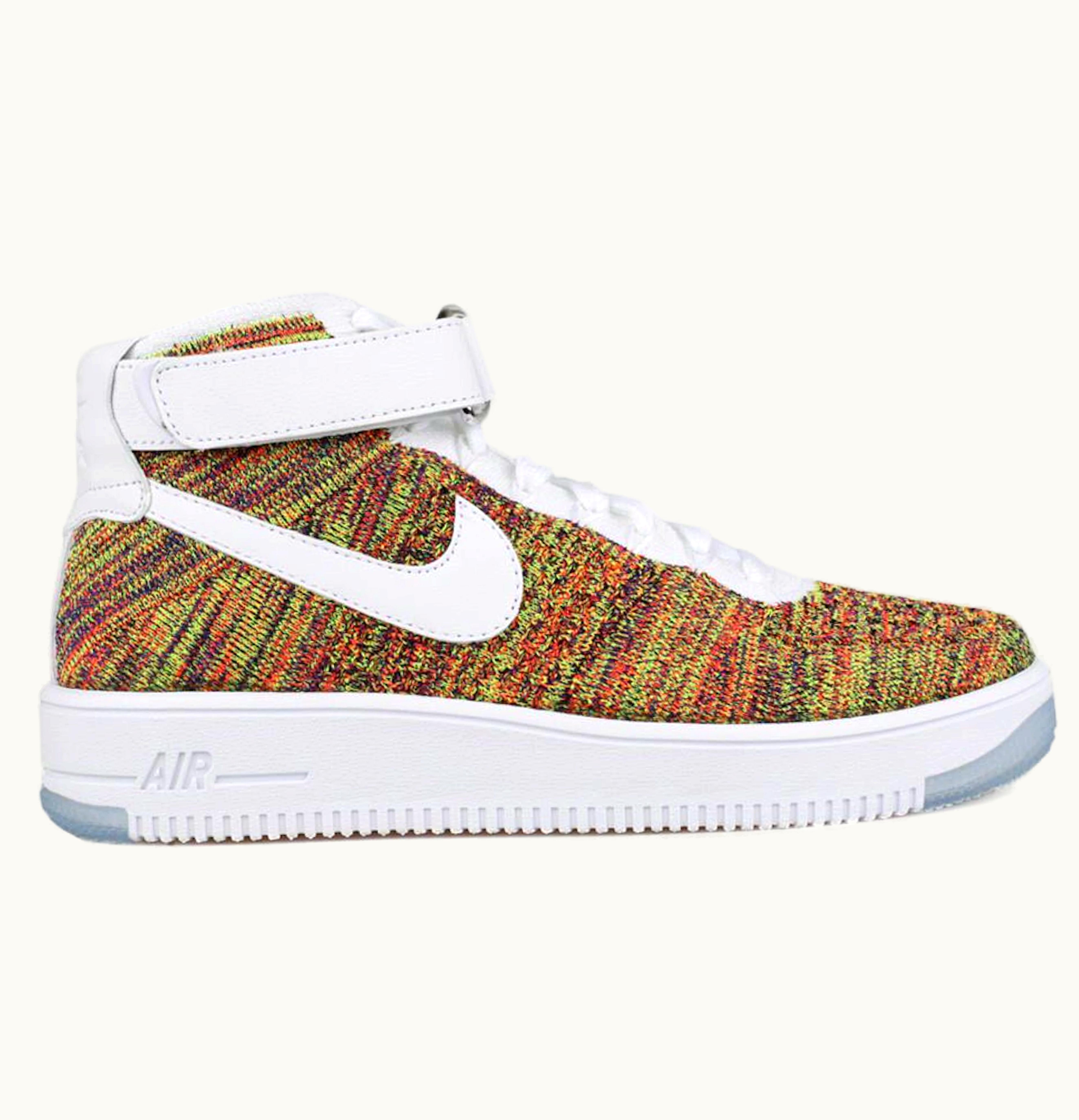 Nike Nike Air Force 1 Mid Flyknit Multi Color White