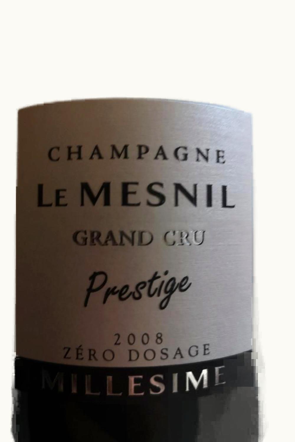 Le Mesnil Cuvée Prestige Blanc de Blanc Grand Cru Champagne France, 2008