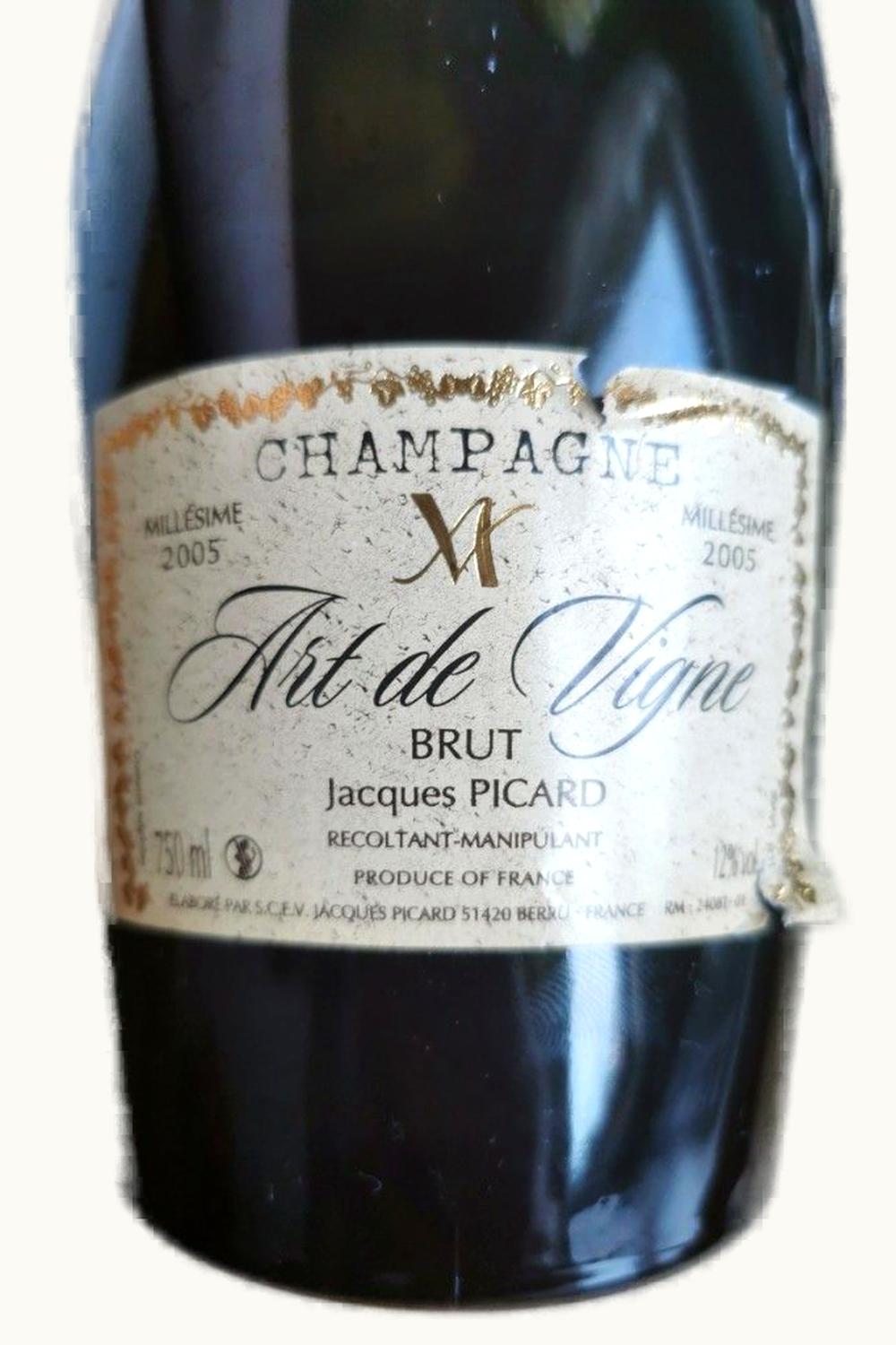 Jacques Picard Art de Vigne Brut Millésimé Champagne France, 2005