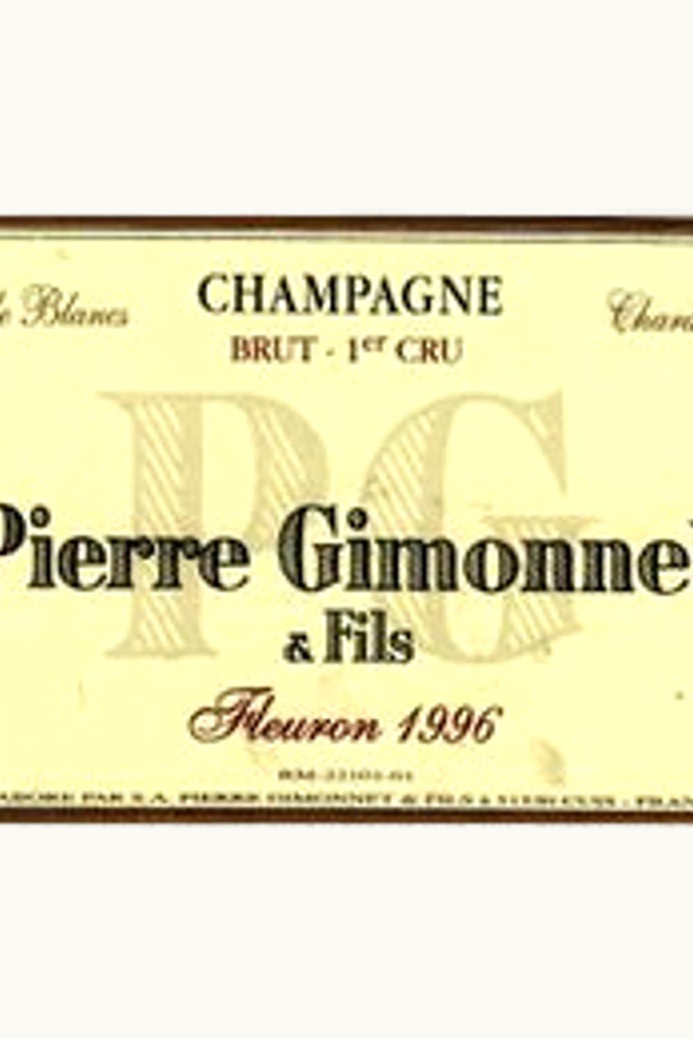 Pierre Gimonnet Cuvée Fleuron Premier Cru Brut Millésimé Champagne Blanc de France, 1996
