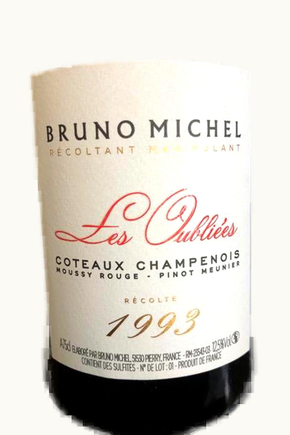Bruno Michel Les Oubliée Moussy Rouge Coteaux Champenois Champagne France, 1993