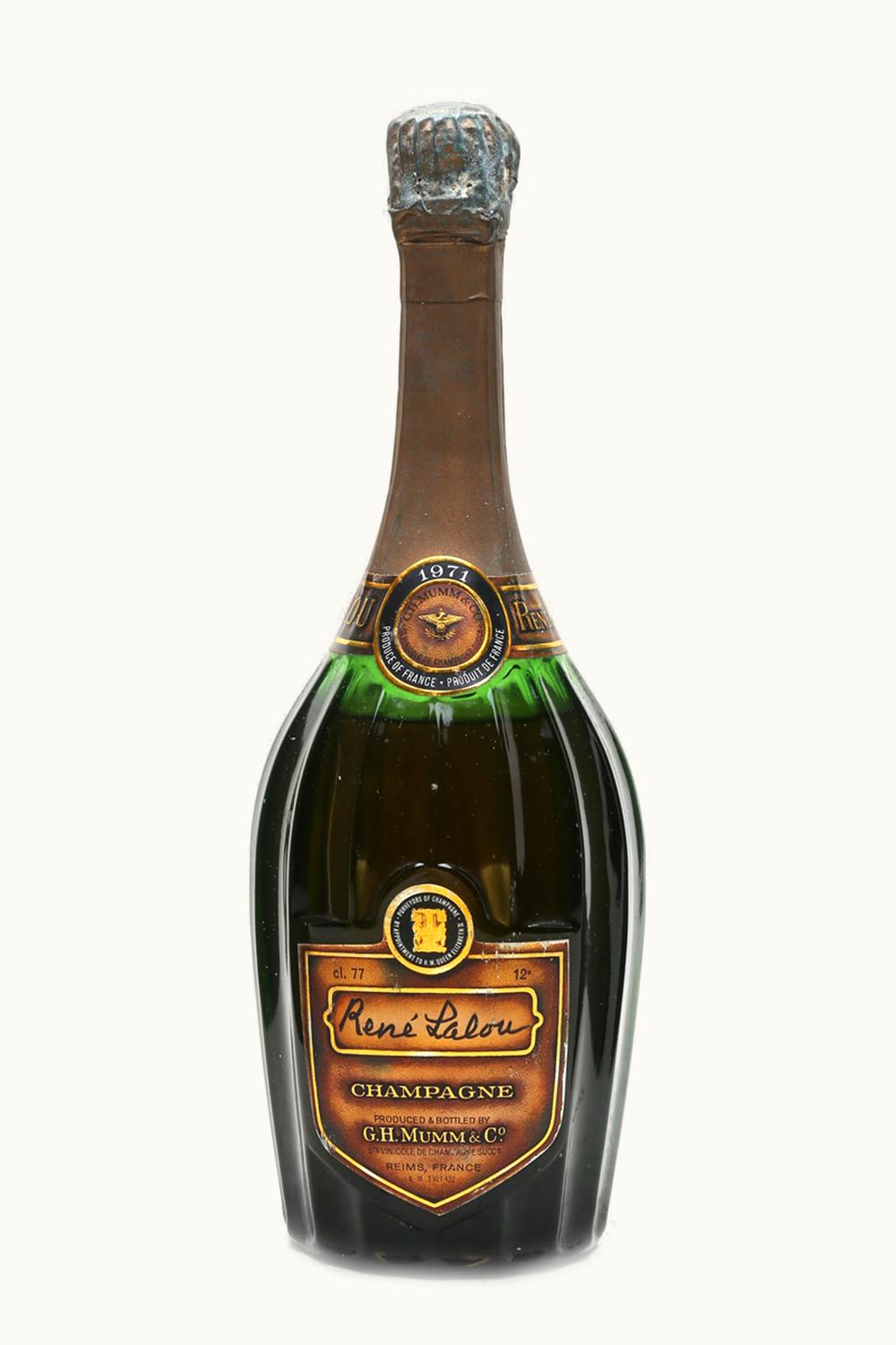 G.H. Mumm G.H. Mumm Cuvée R. Lalou Prestige Brut Millésimé Champagne France, 1971