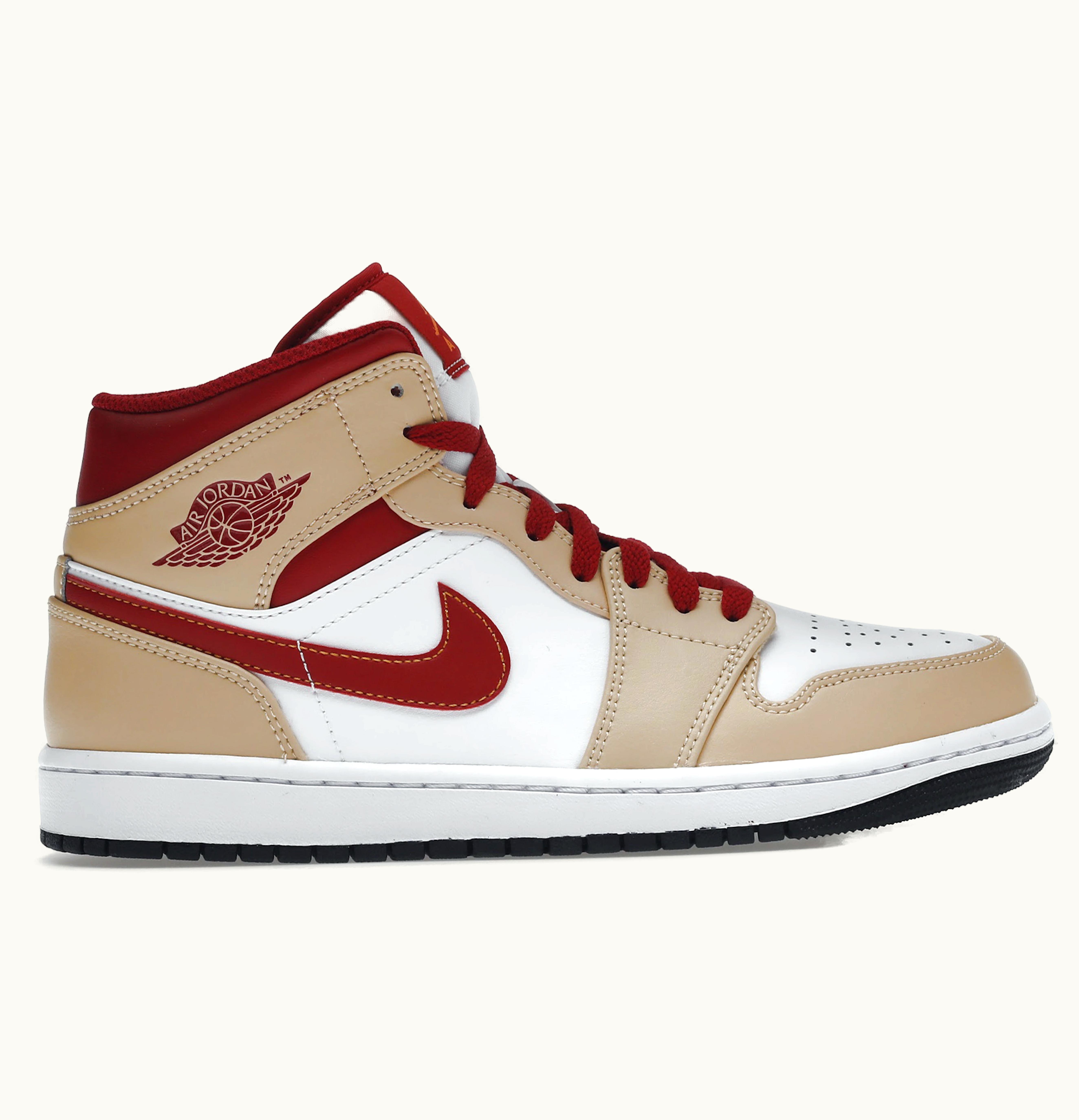 Jordan Air Jordan 1 Mid Beige White Red