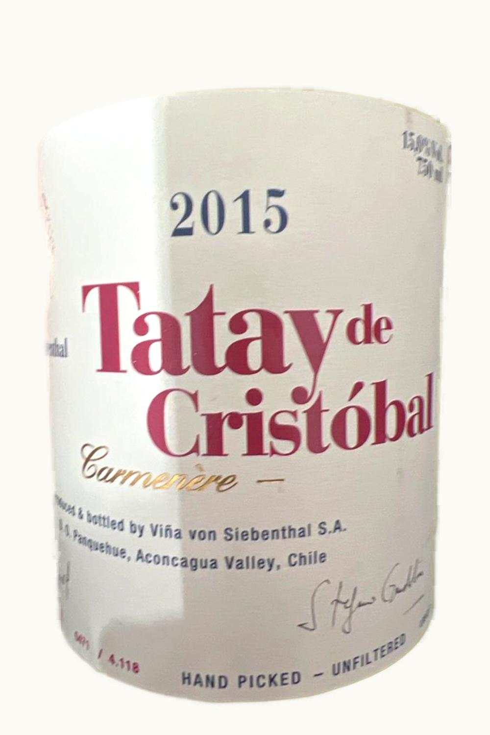 VIña Siebenthal Viña Siebenthal Tatay de Cristobal Carmenere Aconcagua Valley Chile, 2015