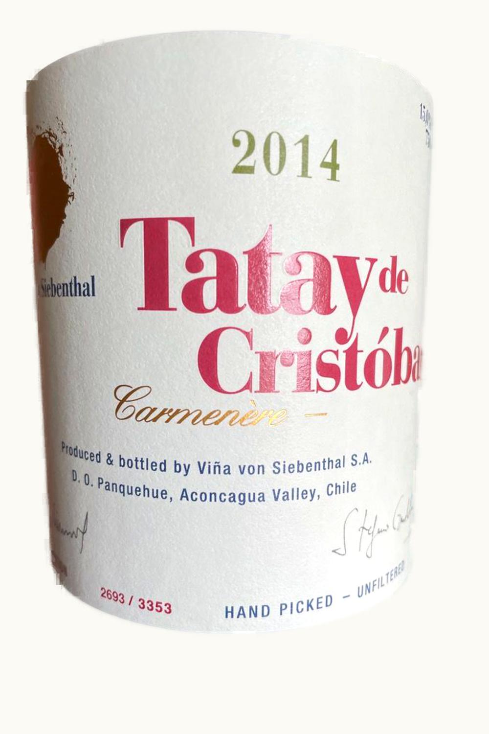 VIña Siebenthal Viña Siebenthal Tatay de Cristobal Carmenere Aconcagua Valley Chile, 2014