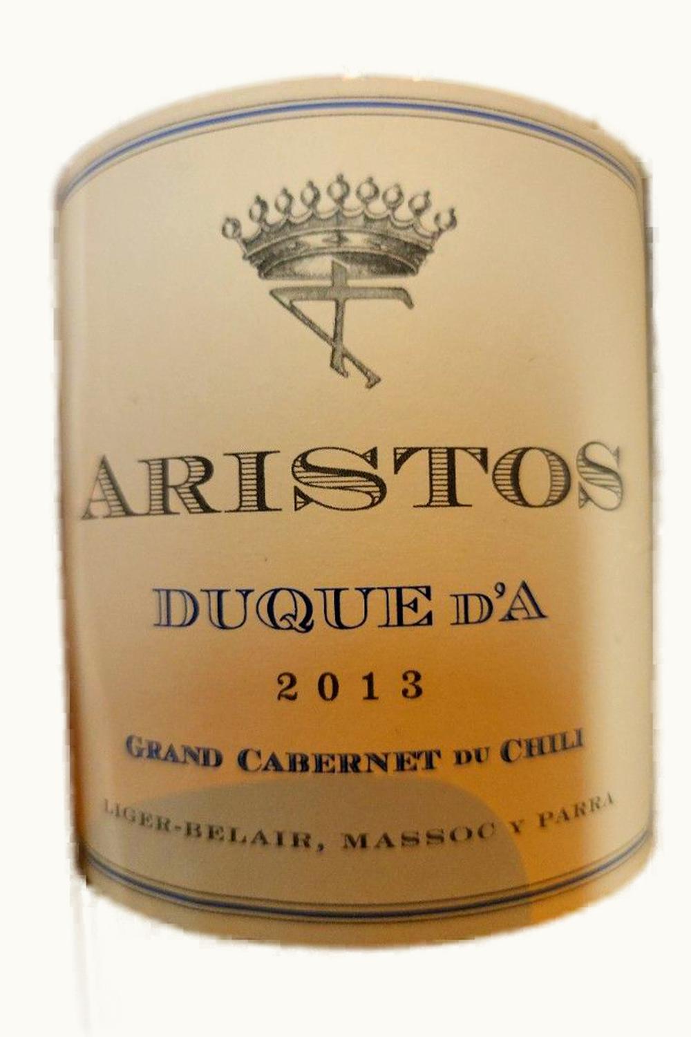 Aristos Duque d'A Grand Cabernet Sauvignon Cachapoal Valley Chile, 2013