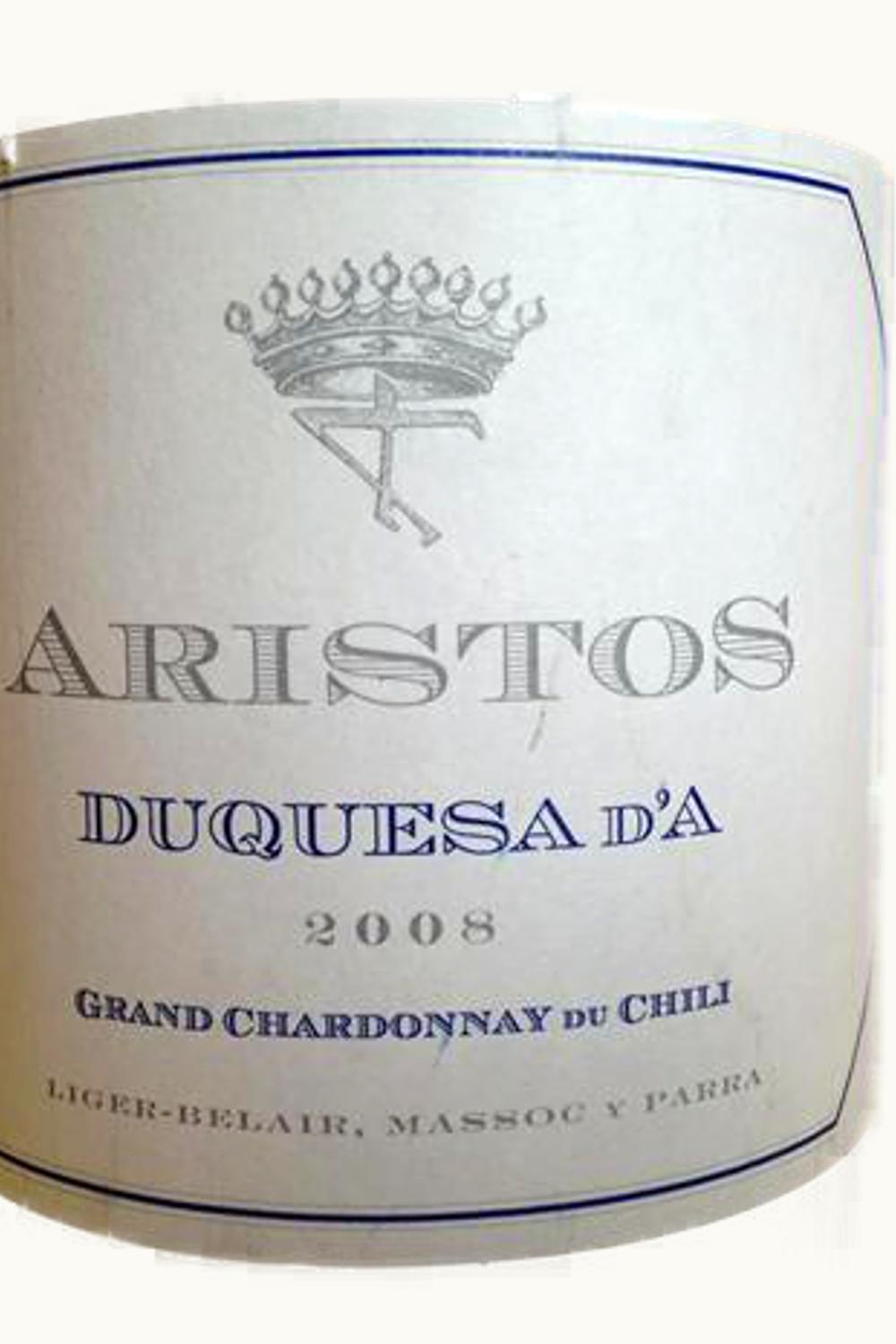 Aristos Duquesa de Ahumada Grand Chardonnay Cachapoal Valley Chile, 2012