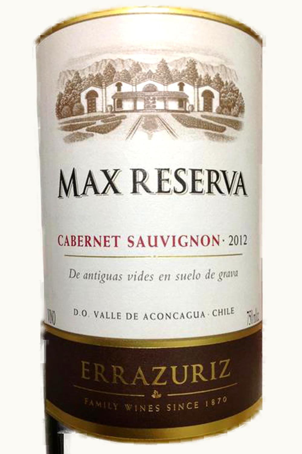 Errazuriz Errazuriz Max Reserva Cabernet Sauvignon Aconcagua Valley Chile, 2012