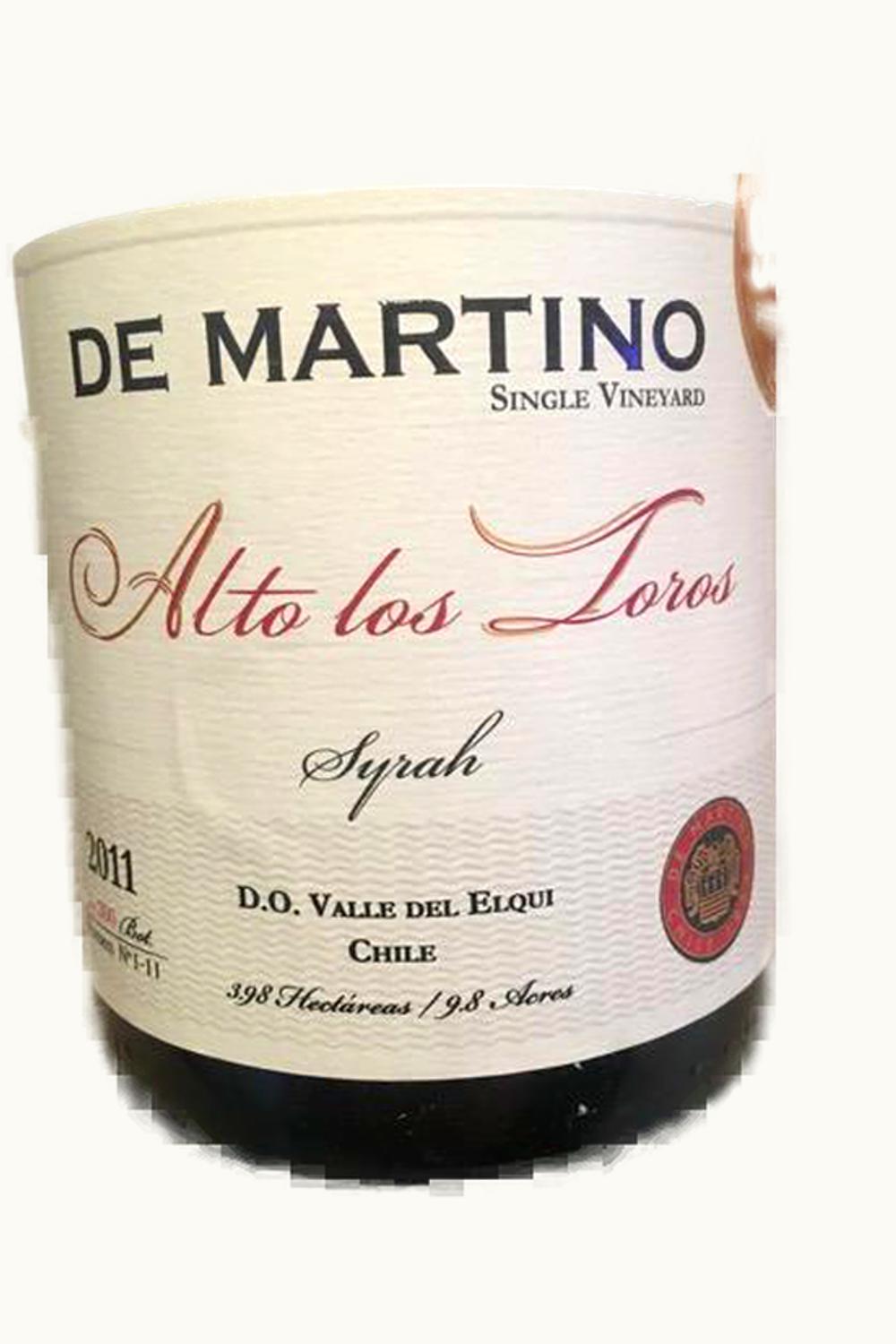De Martino Single Alto de los Toros Syrah Elqui Valley Chile, 2011