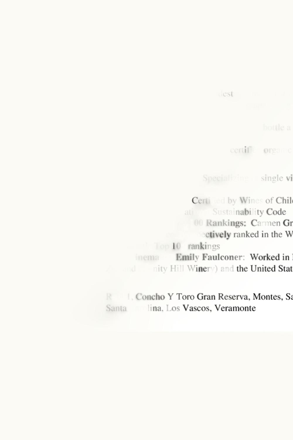 Carmen Nativa Terra Reserve Cabernet Sauvignon Maipo Valley Chile, 2011