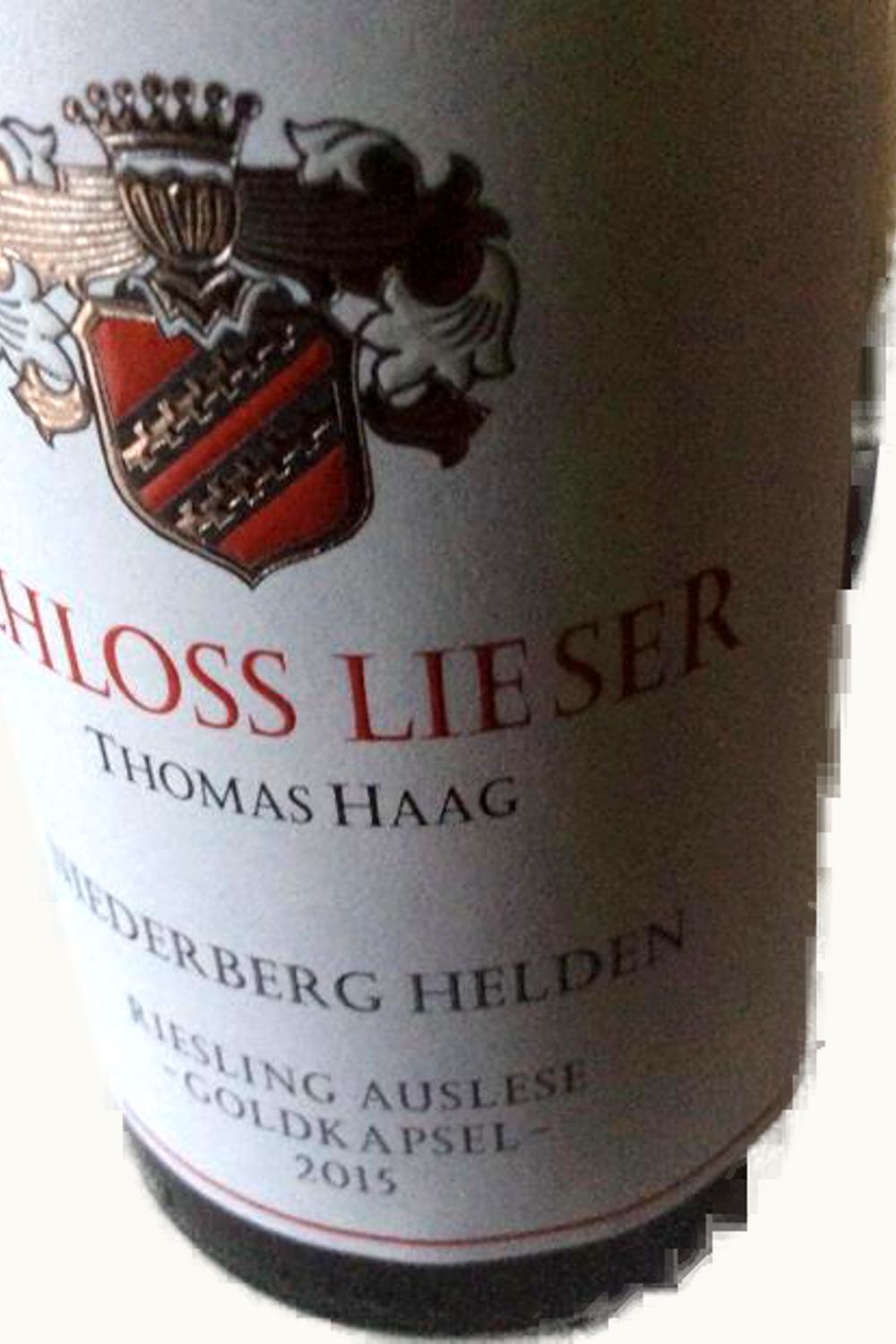 Schloss Lieser Schloss Lieser Thomas Haag Niederberg-Helden Riesling Auslese Gold Cap Bernkasteler Mosel, 2015