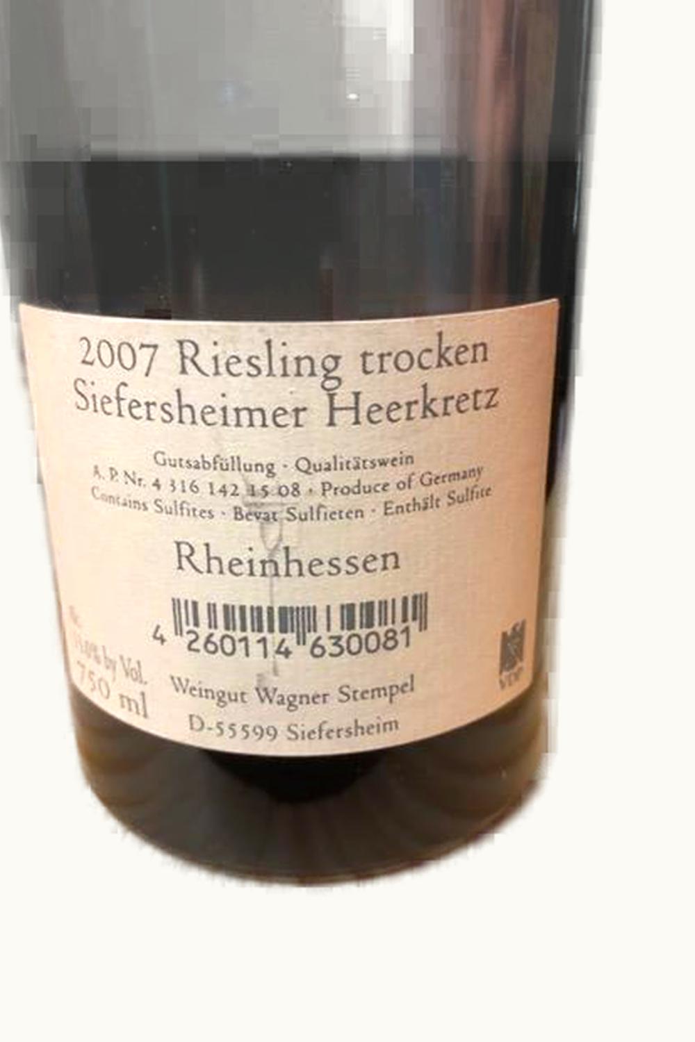 Wagner-Stempel Wagner-Stempel Heerkretz Riesling Großes Gewächs Siefersheim Rheinhessen, 2015