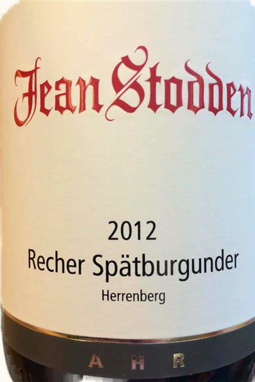 Jean Stodden Jean Stodden Recher Herrenberg Spätburgunder Großes Gewächs Rech Ahr Germany, 2012
