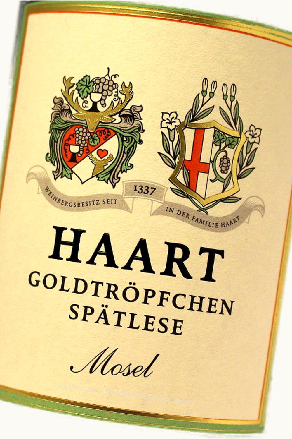 Weingut Rhein-Haart Weingut Rhein-Haart Goldtropfchen Riesling Spätlese Piesporter Mosel Germany, 2011