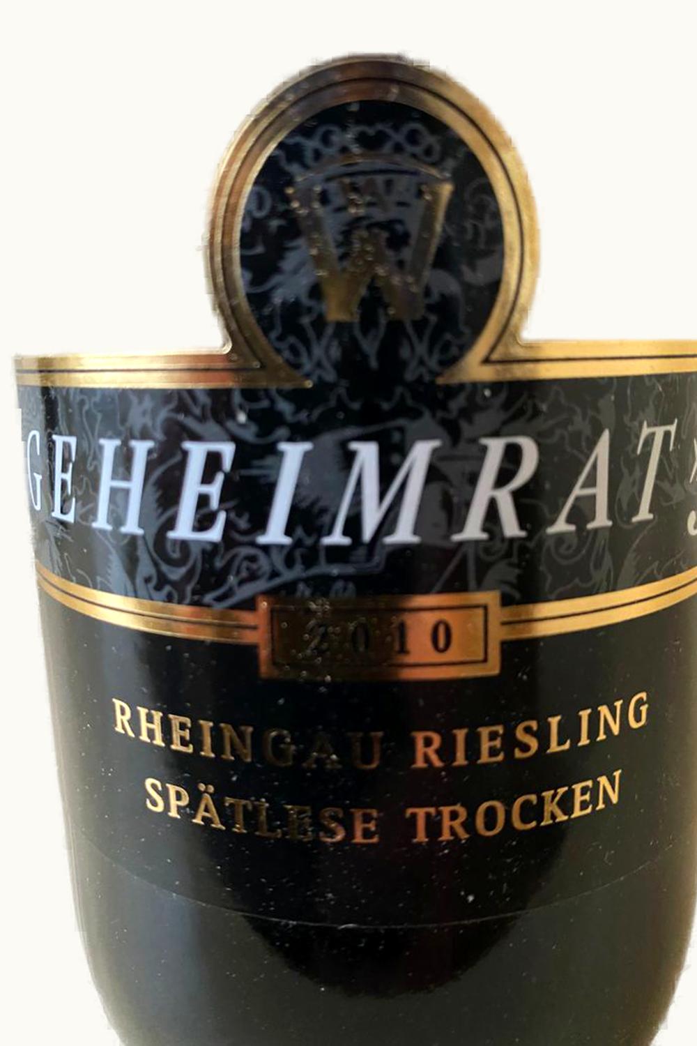 Wegeler Wegeler Geheimrat J. Riesling Spätlese Trocken Rheingau Germany, 2010
