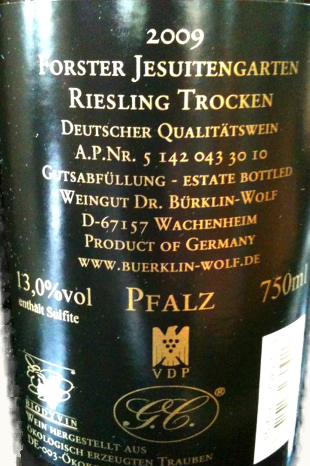 Dr. Bürklin-Wolf Dr. Bürklin-Wolf Forster Jesuitgarten G.C. Riesling Trocken, 2010