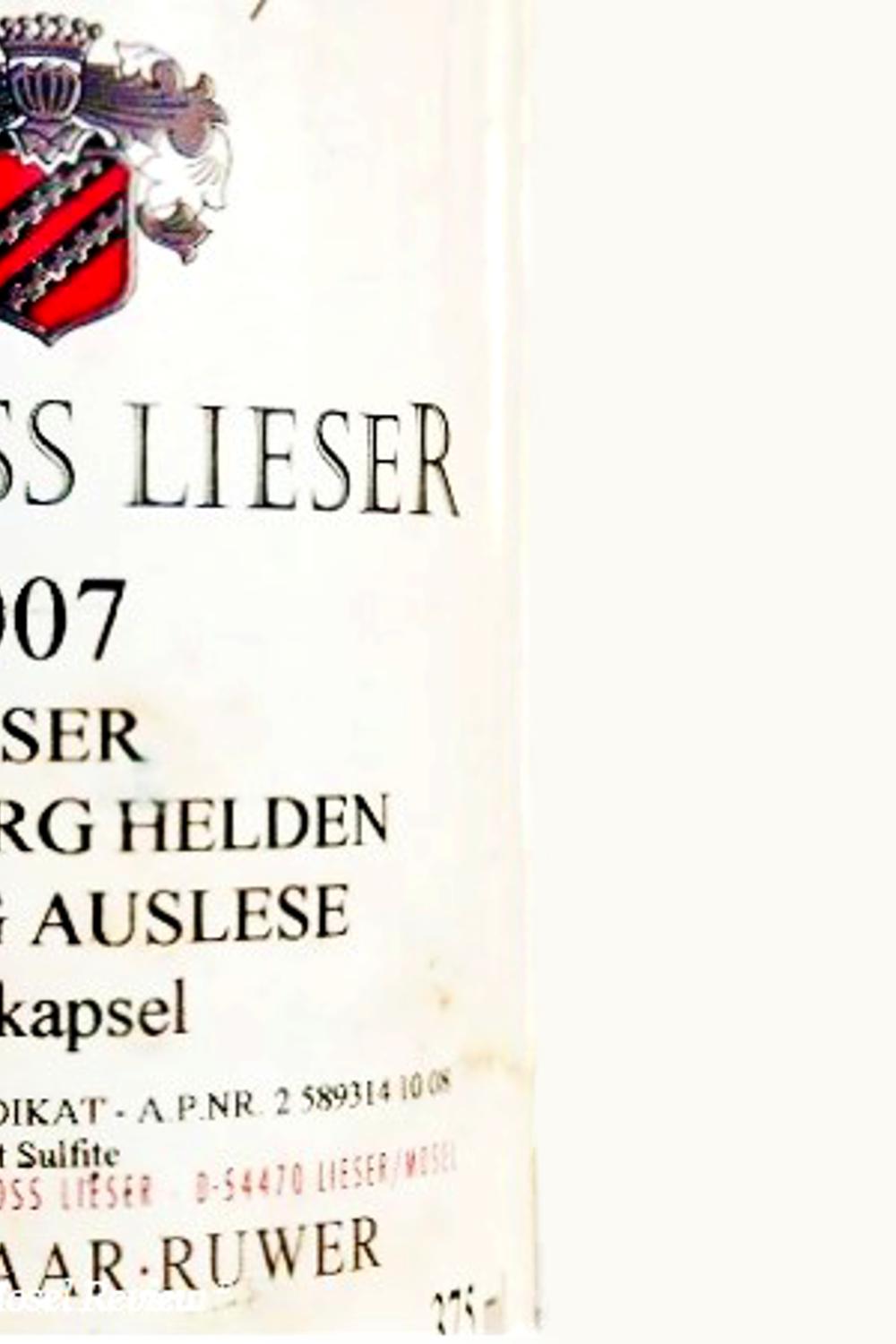 Schloss Lieser Schloss Lieser Niederberg Helden Riesling Auslese, 2007