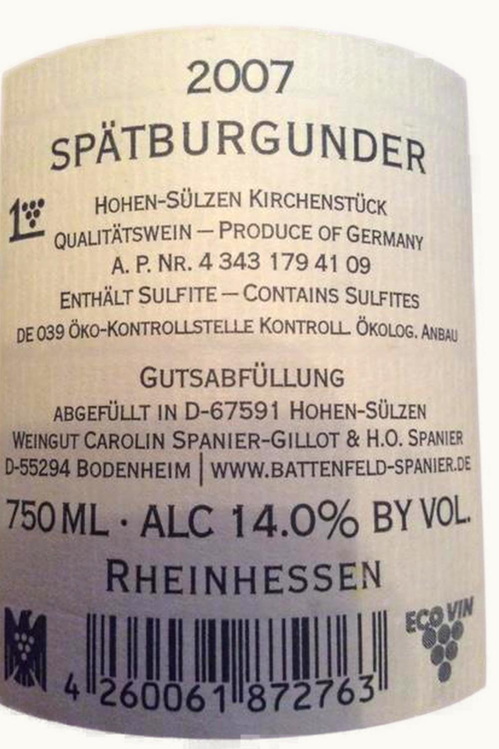 Battenfeld-Spanier Kirchenstück Spätburgunder Großes Gewächs, 2007