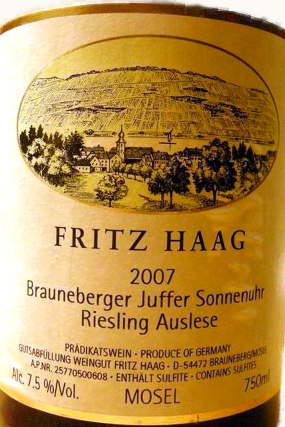 Fritz Haag Fritz Haag Juffer Sonnenuhr Riesling Auslese Fuder 6, 2007