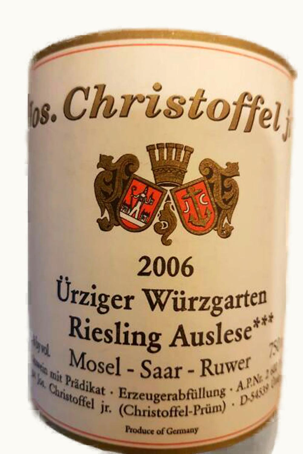 Joh. Jos. Christoffel Erben Joh. Jos. Christoffel Erben Prüm Würzgarten Riesling Auslese, 2006