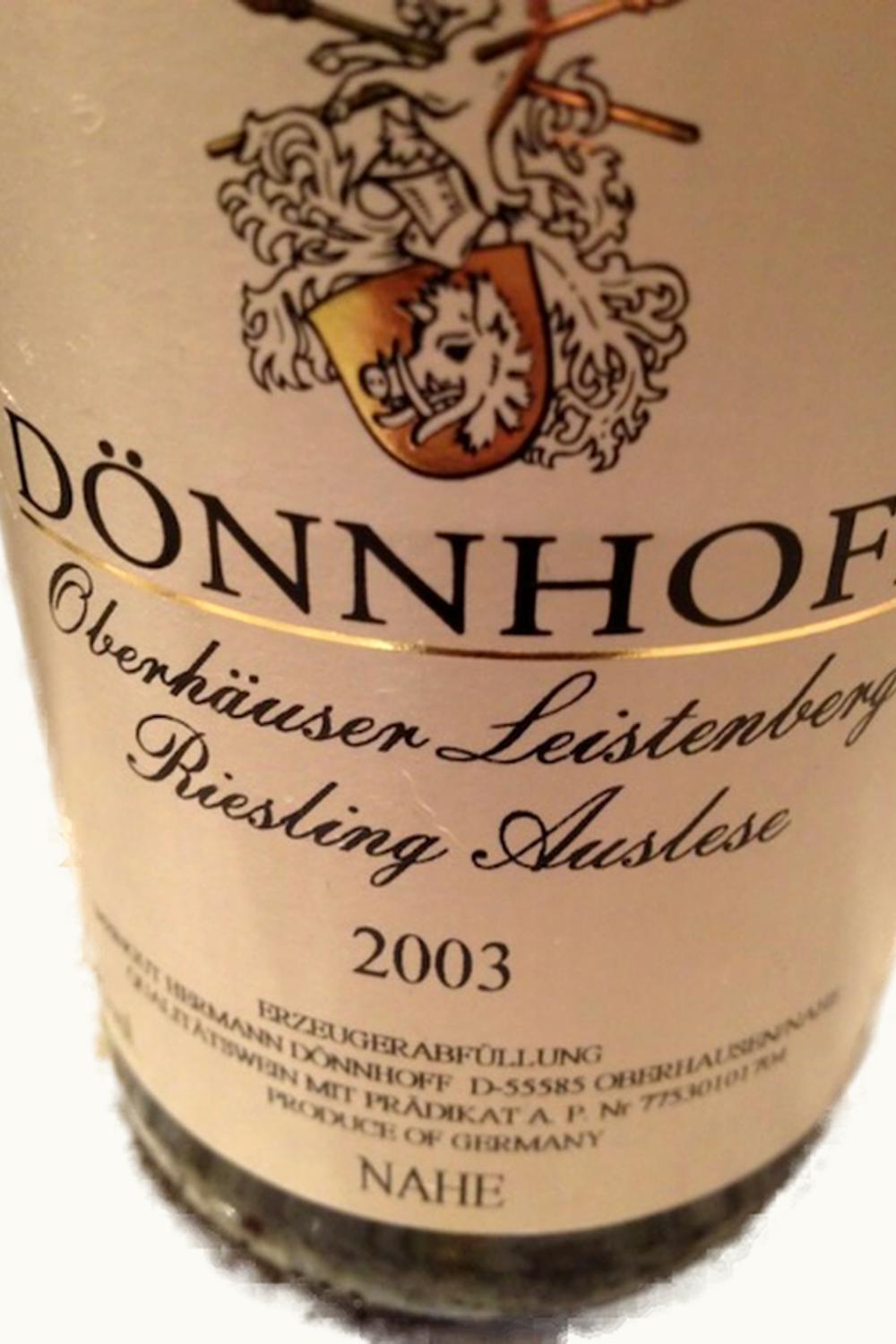 Donnhoff Donnhoff Oberhauser Leisten Riesling Auslese, 2003