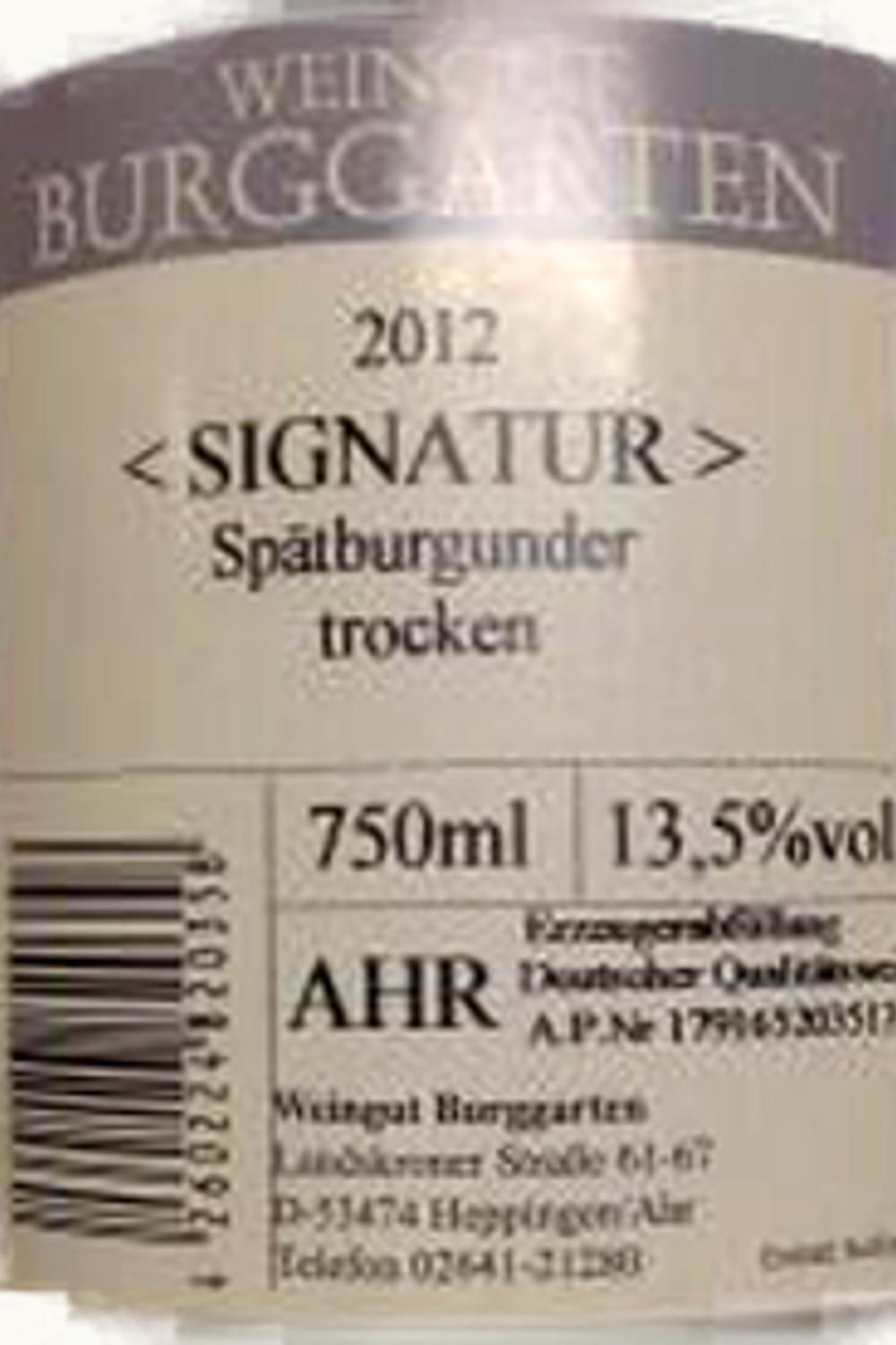 Burgarten Burgarten PJS Signature Spätburgunder Trocken, 2003