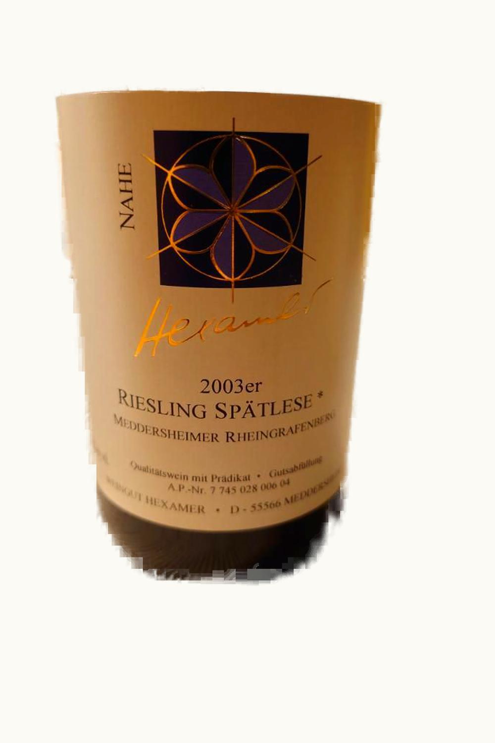 Hexamer Hexamer Meddersheimer Rheingraf Riesling Spätl, 2003