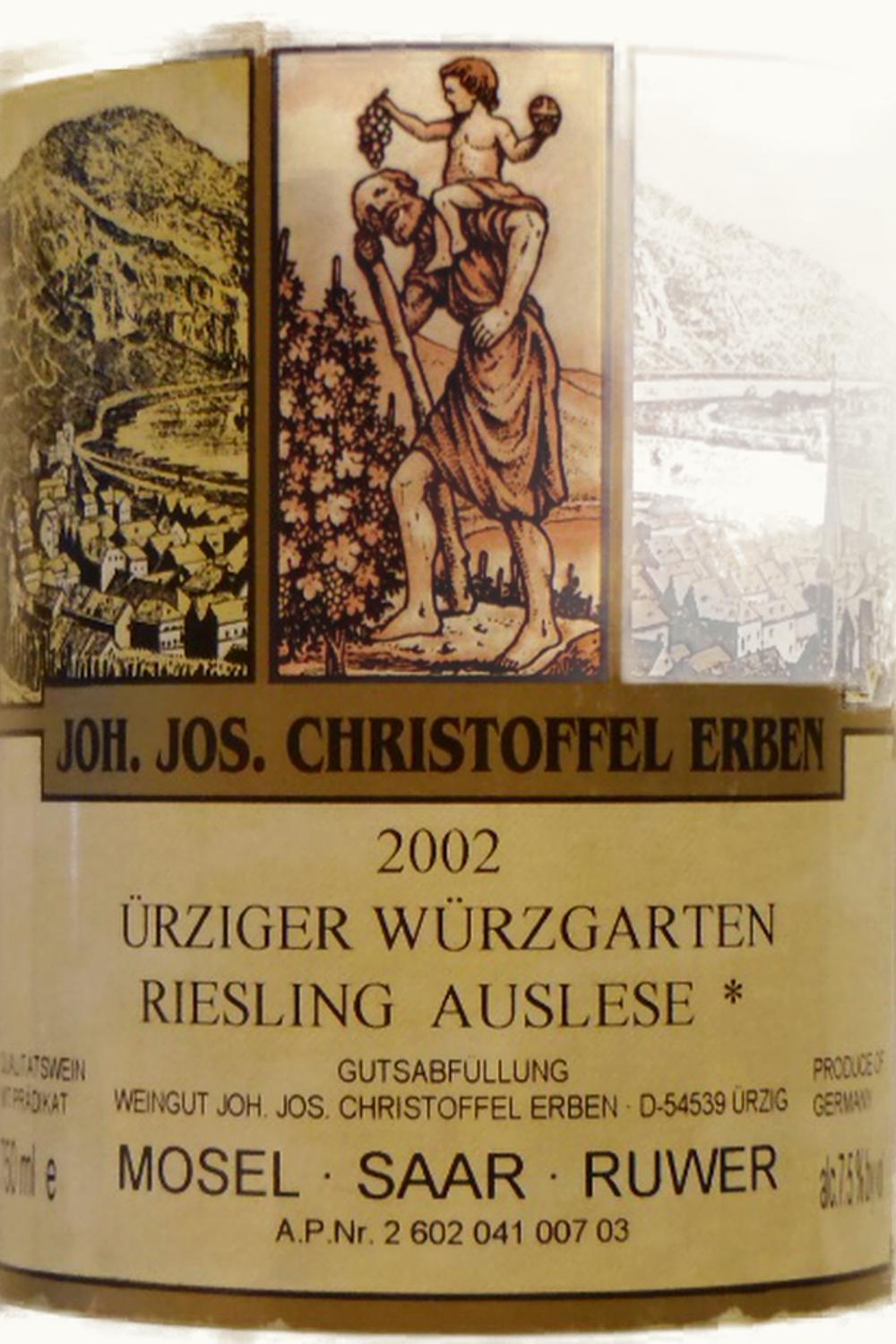 Joh. Jos. Christoffel Erben Joh. Jos. Christoffel Erben Würzgarten Riesling Auslese, 2002