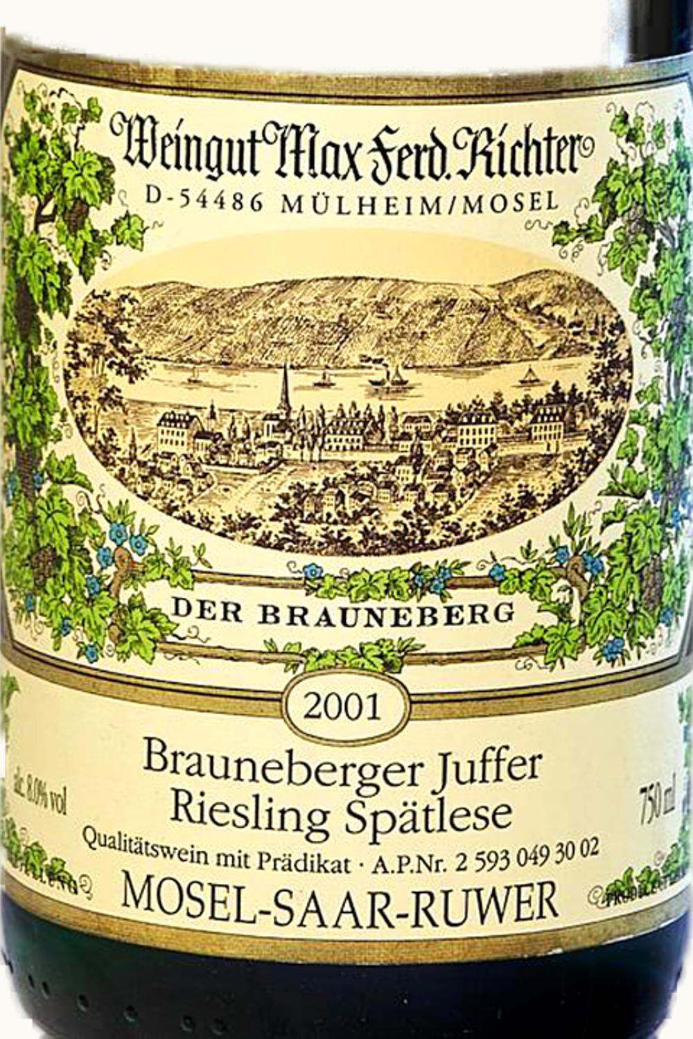 Max Ferd. Richter Max Ferd. Richter Brauneberger Juffer Riesling Spätlese, 2001