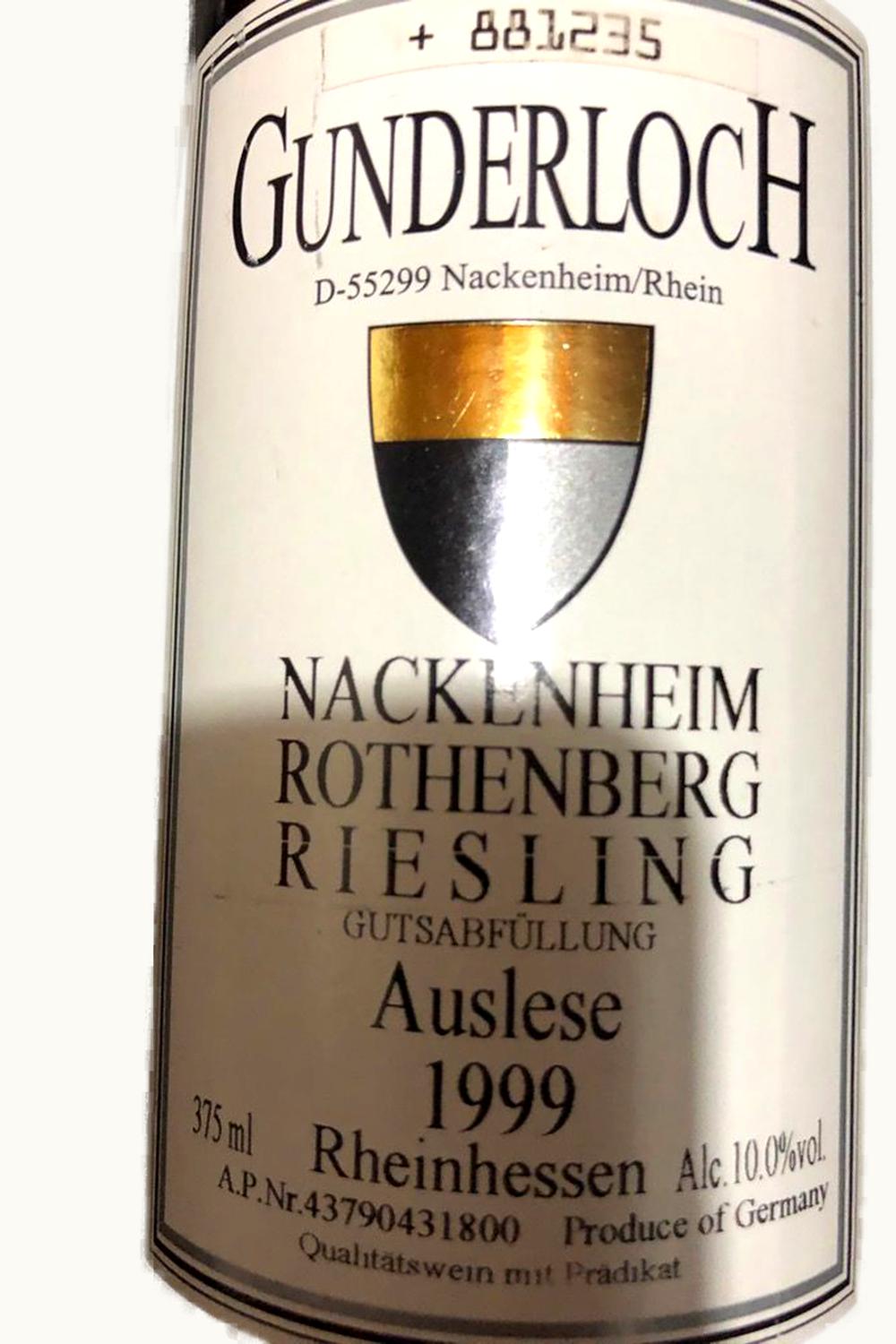 Gunderloch Gunderloch Nacken Rheinterrasse Riesling Beerenauslese, 1999