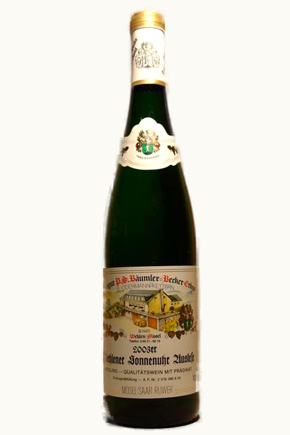 Weingut Bäumler-Becker Weingut Bäumler-Becker Wehlener Sonnenuhr Riesling Spätlese, 1998