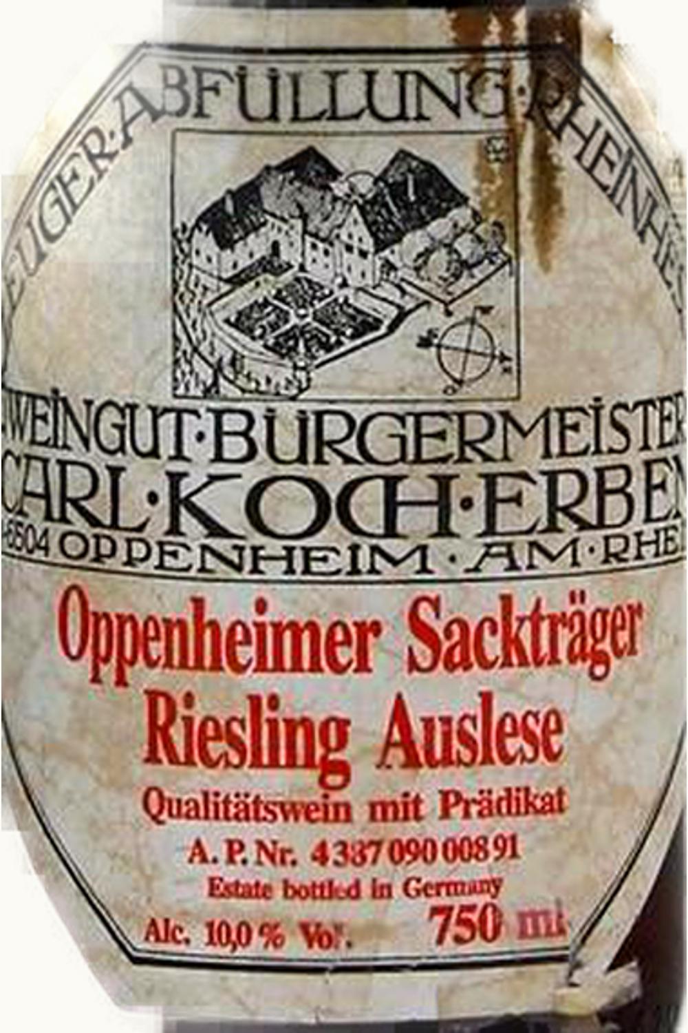 Bürgermeister Carl Koch Bürgermeister Carl Koch Oppenheimer Sackträger Riesling Auslese, 1997