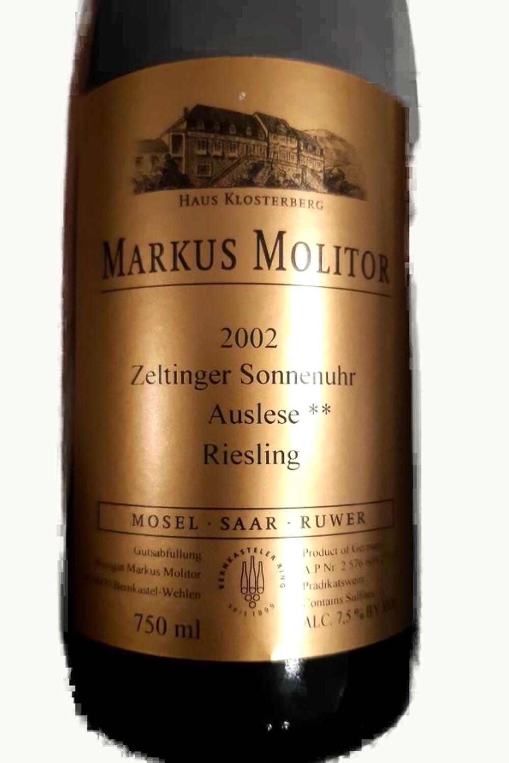 Markus Molitor Markus Molitor Zeltinger Sonnenuhr Riesling BA, 1996