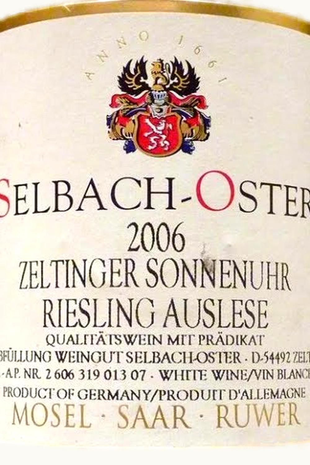 Selbach-Oster Selbach-Oster Zeltinger Sonnenuhr Riesling TBA, 1995