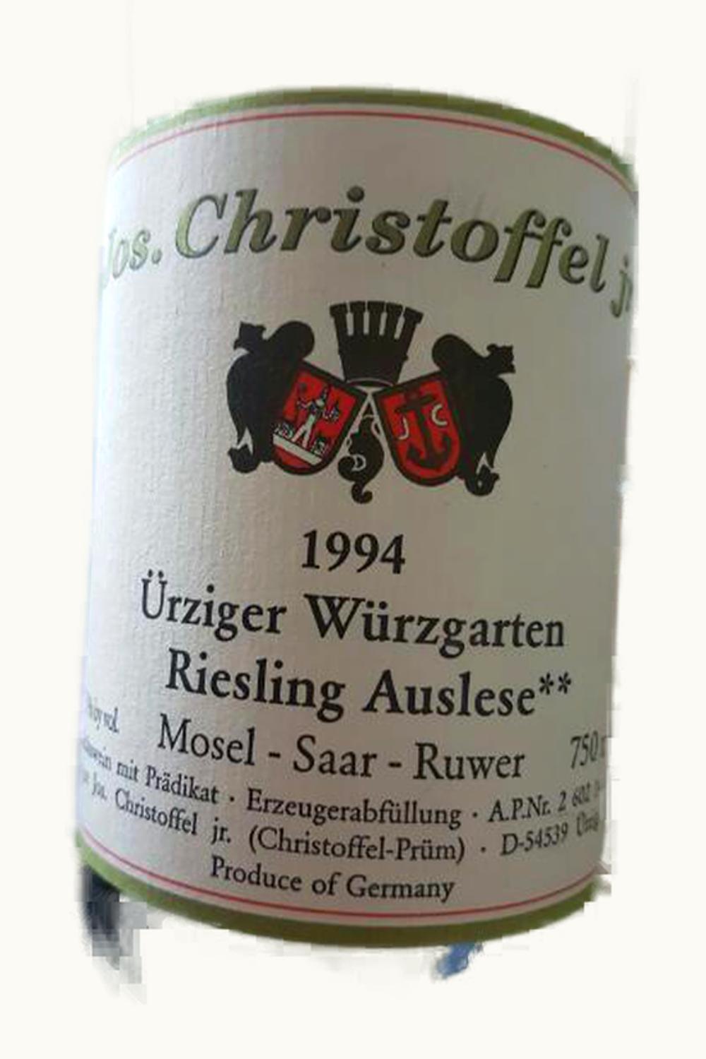 Joh. Jos. Christoffel Erben Joh. Jos. Christoffel Erben Ürziger Würzgarten Riesling BA, 1994