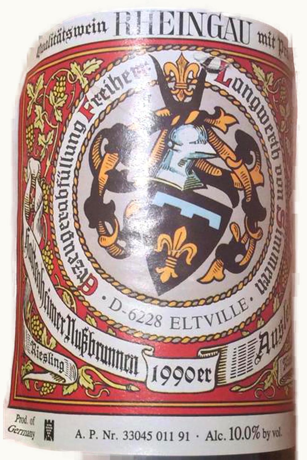 Freiherr Langwerth Freiherr Langwerth Nussbrunnen Riesling Spätlese, 1990