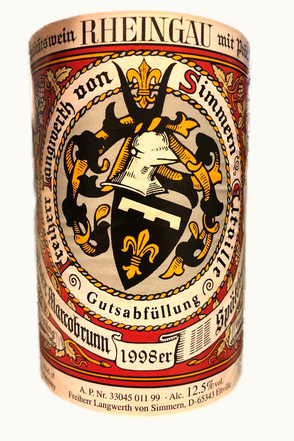 Freiherr Langwerth Freiherr Langwerth Marcobrunn Riesling BA, 1990