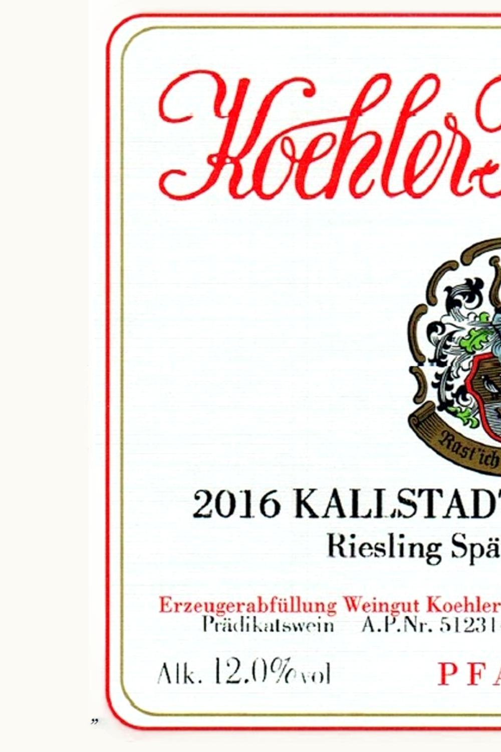 Koehler-Rupprecht Koehler-Rupprecht Saumagen Riesling Auslese Trocken, 1989