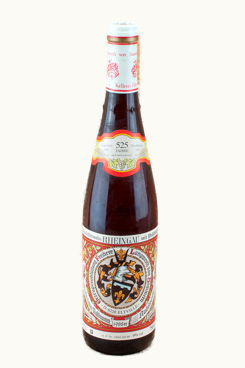 Freiherr Langwerth Freiherr Langwerth Nussbrunnen Riesling Auslese, 1989