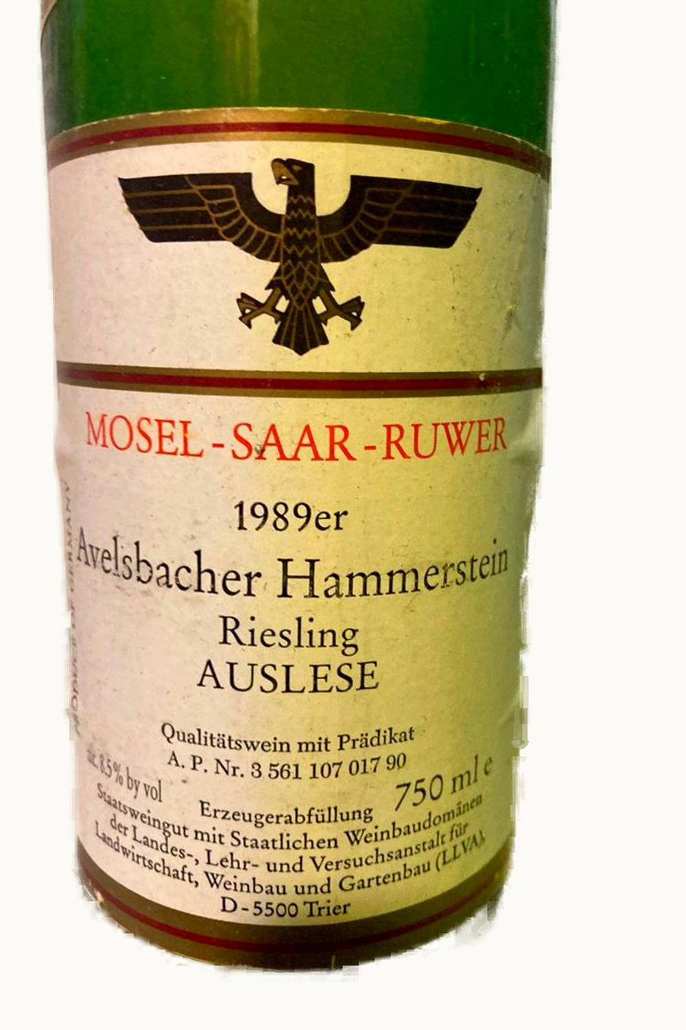 Staat Domaine Trier Staat Domaine Trier Avelsbacher Hammerstein Riesling Auslese, 1989