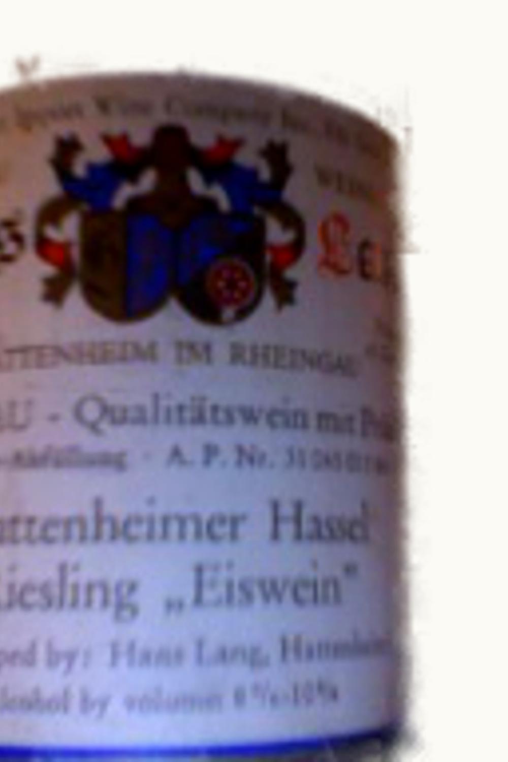 Hans Lang Hans Lang Hassel Riesling Ice, 1989