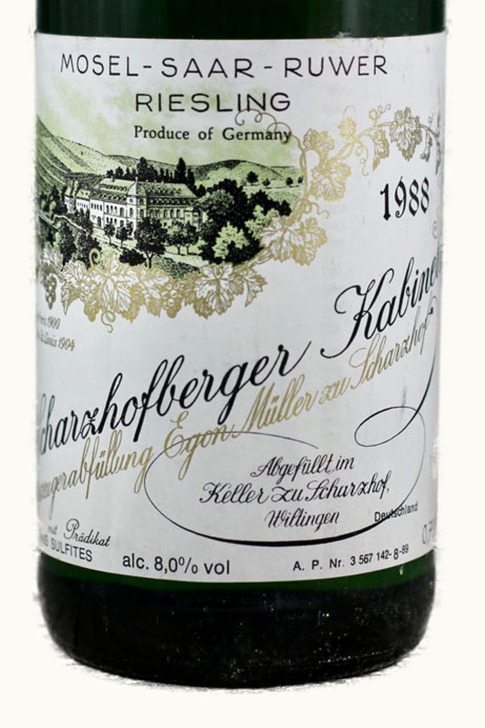 Egon Müller Egon Müller Scharzhofberger Riesling BA, 1988
