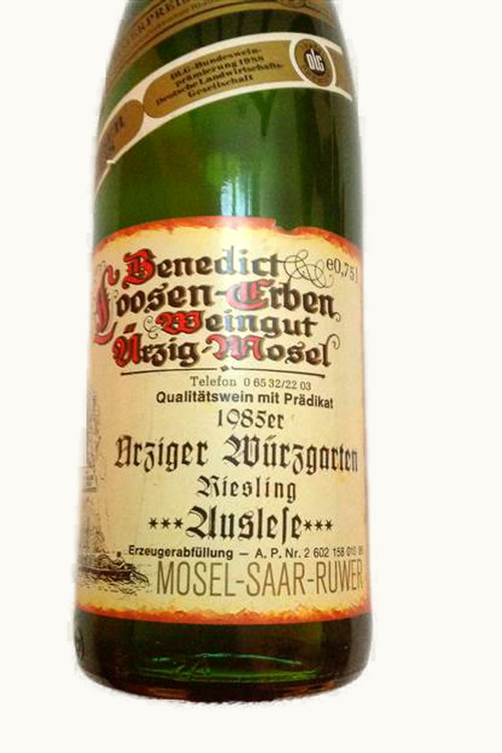 Benedict Loosen Erben Benedict Loosen Erben Ürziger Würzgarten Riesling Auslese, 1985