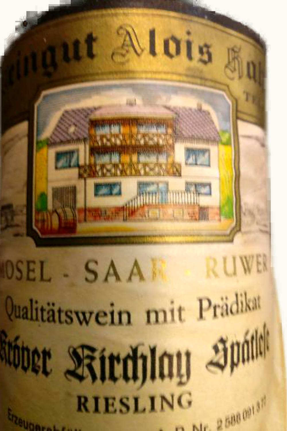 Alois Hahn Alois Hahn Kröver Letterlay Riesling Spätlese, 1983