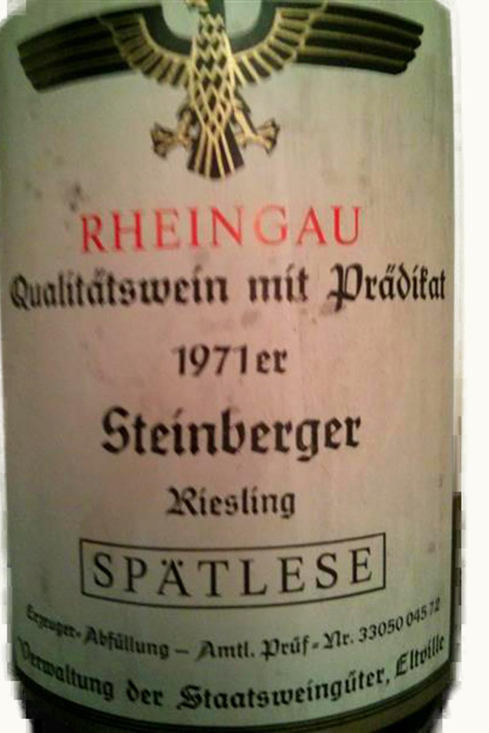 Verwaltung Staat Eltville Verwaltung Staat Eltville Steinberg Riesling BA, 1971