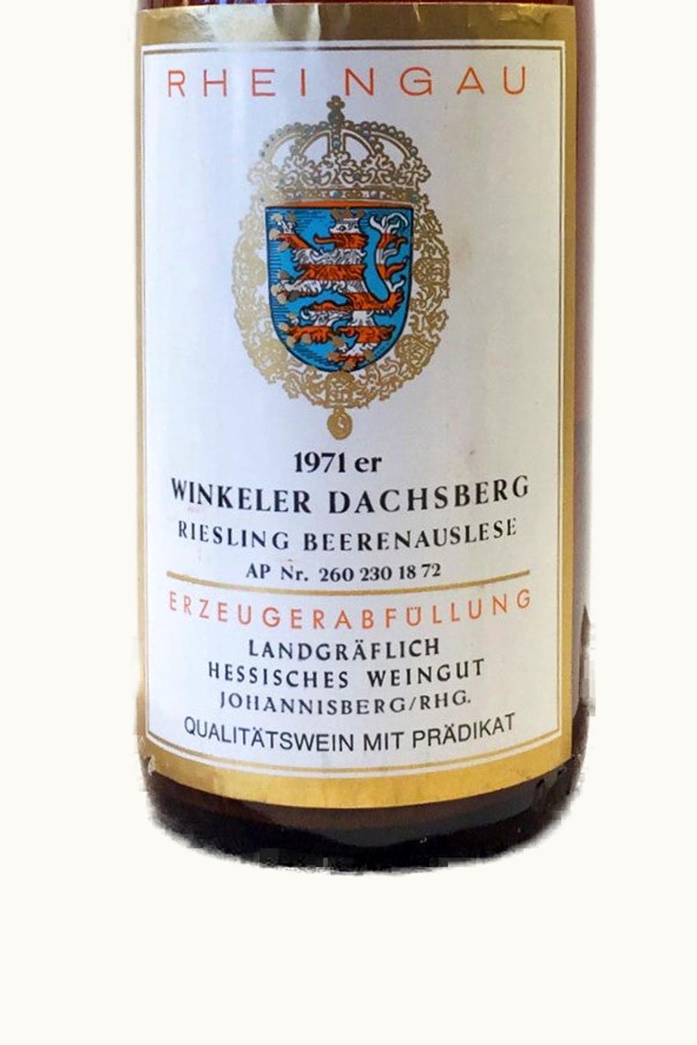 Prinz von Hessen Prinz von Hessen Dachsberg Riesling BA, 1971